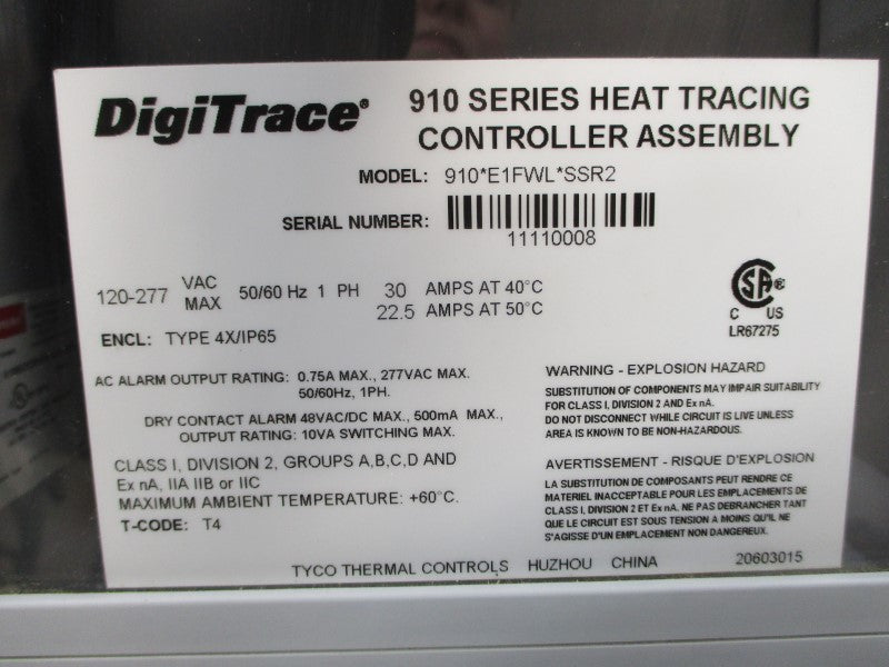 DIGITRACE 910*E1FWL*SSR2 120-277VAC 22.5/30A NSNP