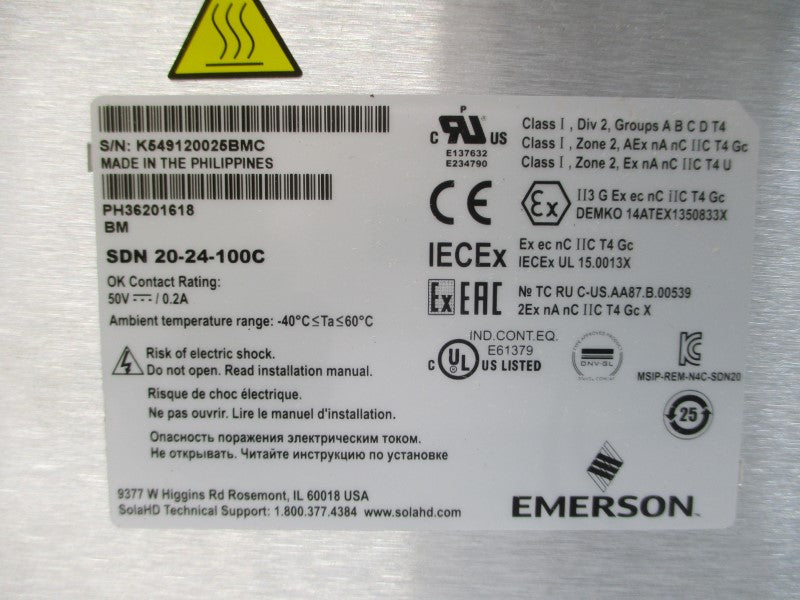 EMERSON SOLA SDN20-24-100C 100-240V 0.2A NSMP