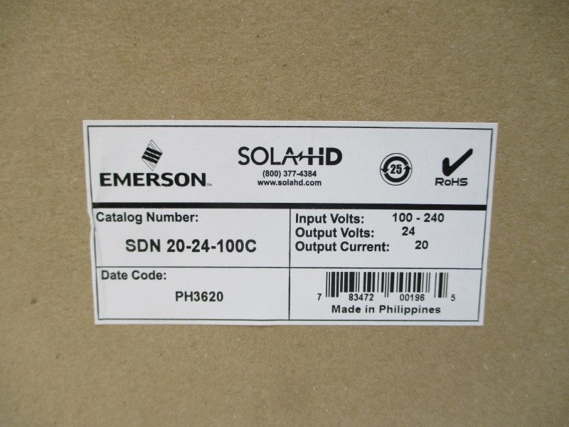 EMERSON SOLA SDN20-24-100C 100-240V 0.2A NSMP