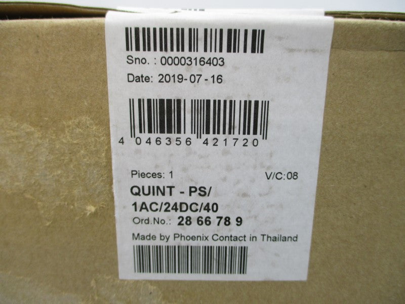 PHOENIX CONTACT QUINT-PS/1AC/24DC/40 2866789 100-240V 11.9-5.0A NSMP