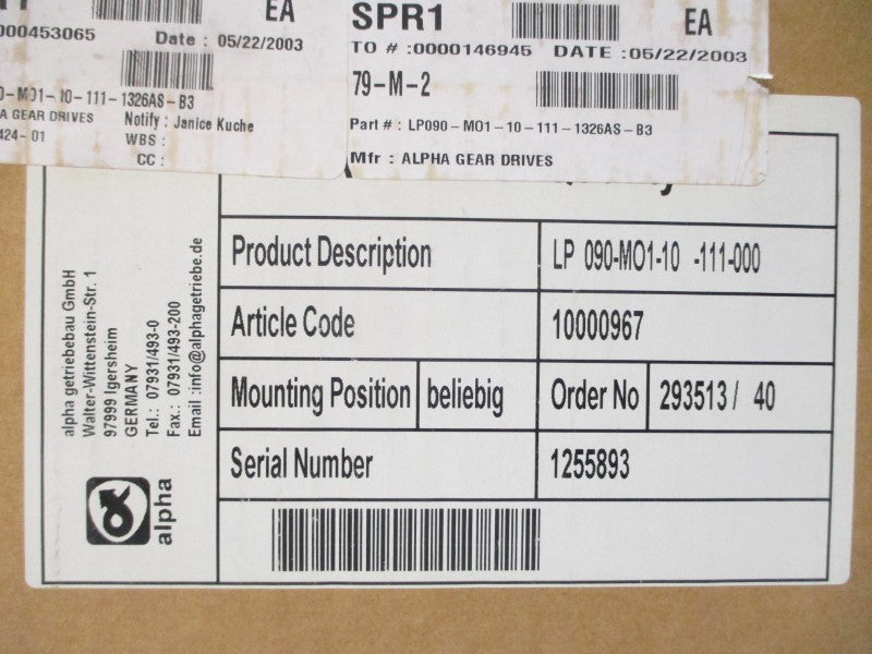ALPHA LP090-M01-10-111-000 NSMP