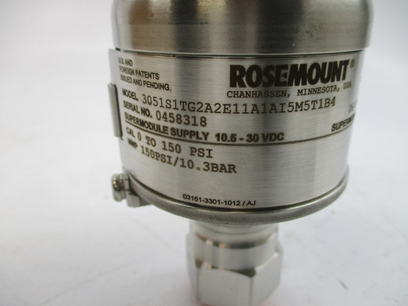 ROSEMOUNT 3051S1TG2A2E11A1AI5M5T1B4 10.5-30VDC 0-150PSI NSMP