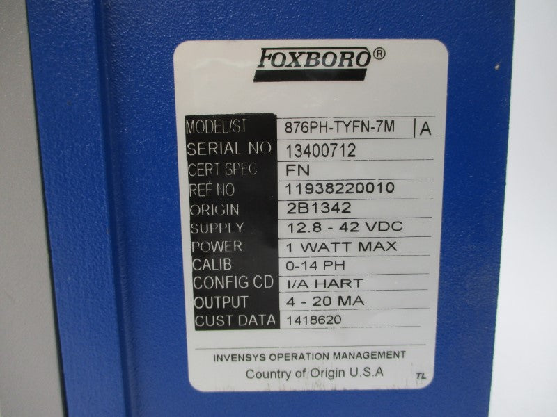 FOXBORO 876PH-TYFN-7M 12.8-42VDC NSMP