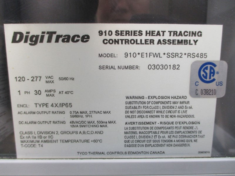 DIGITRACE 10170-016 910*E1FWL*SSR2*485 120-277VAC 30A NSMP