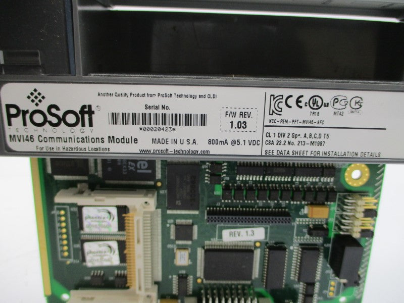 PROSOFT TECHNOLOGY MVI46-MCM F/W 1.03 5.1VDC NSMP