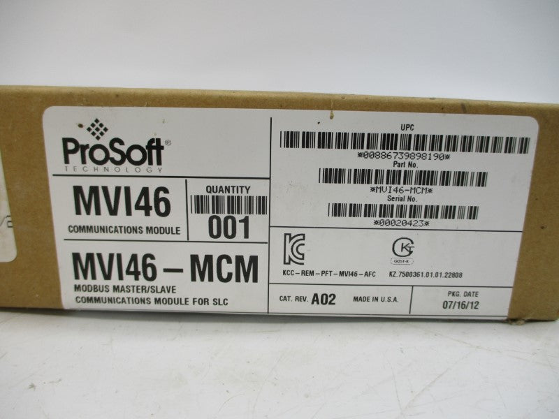 PROSOFT TECHNOLOGY MVI46-MCM F/W 1.03 5.1VDC NSMP