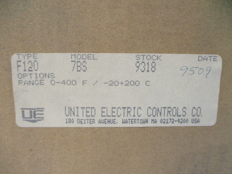 UNITED ELECTRIC CONTROLS F120-7BS 480VAC 15A NSMP