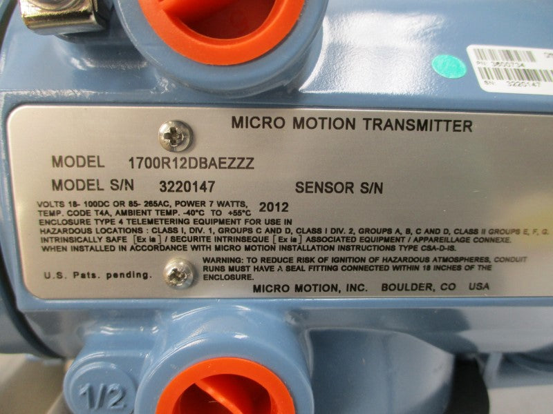 MICRO MOTION 1700R12DBAEZZZ 85-265VAC NSMP