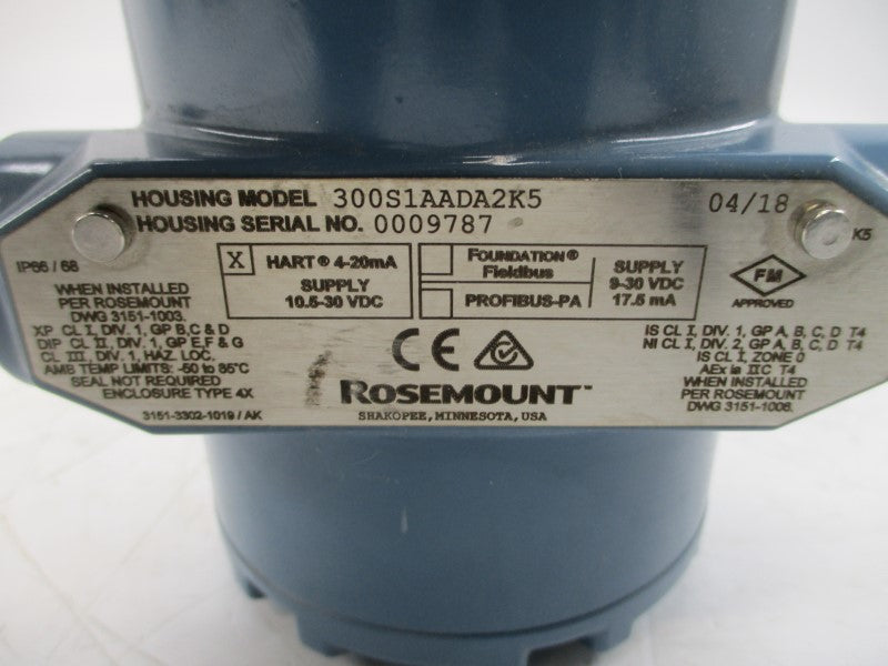 ROSEMOUNT 3051S1CD1A2E12A1ADA2K5L4 10.5-30VDC 2000PSI NSNP