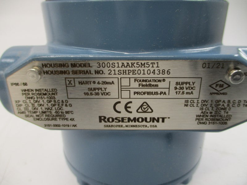 ROSEMOUNT 3051S1CD2A2E11A1AK5M5T1 10.5-30VDC 3626PSI NSMP