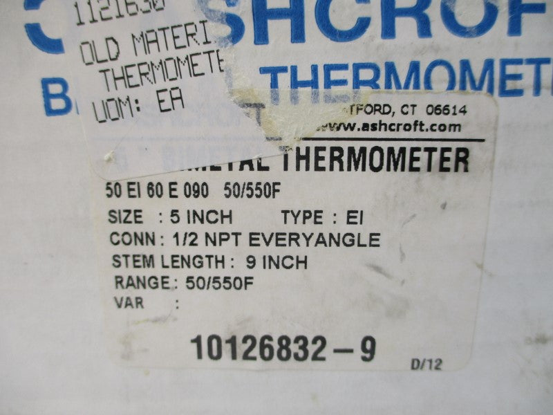 ASHCROFT 50EI60E090 50/550'F 5" STEM9 NSMP