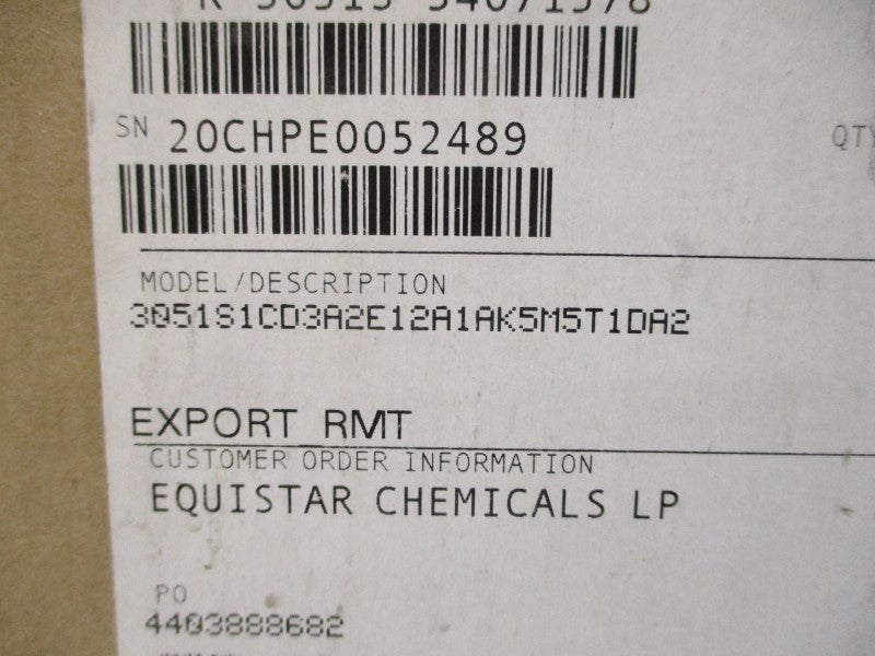 EMERSON 3051S1CD3A2E12A1AK5M5T1DA2 NSFS