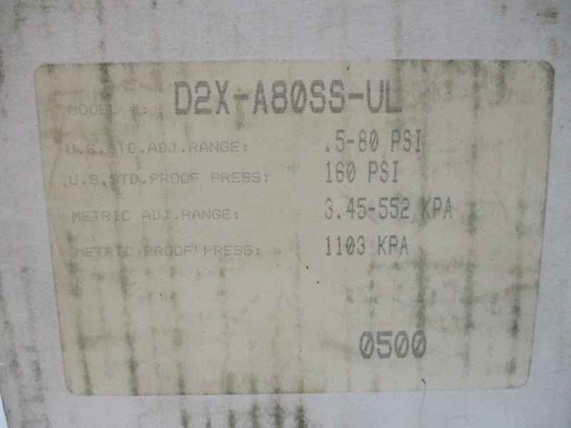 BARKSDALE D2X-A80SS-UL 480VAC 10A .5-80PSI NSMP