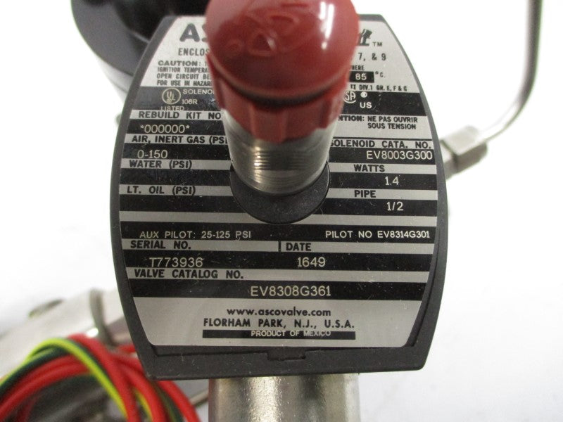 ASCO EV8308G361 24VDC 0-150PSI 1/2" NSMP