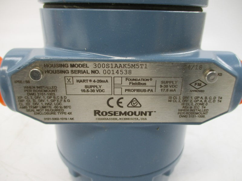 ROSEMOUNT 3051S1CD2A2E12A1AK5M5T1 10.5-30VDC 3626PSI NSNP