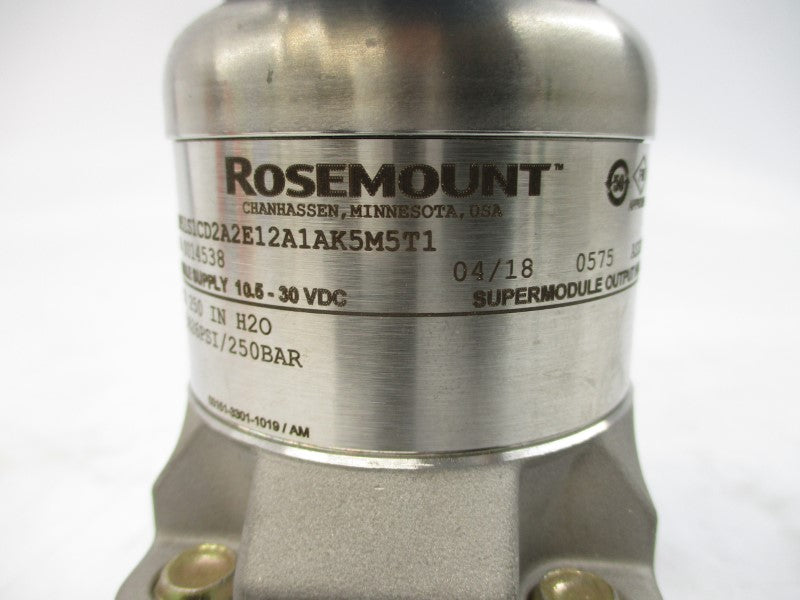 ROSEMOUNT 3051S1CD2A2E12A1AK5M5T1 10.5-30VDC 3626PSI NSNP