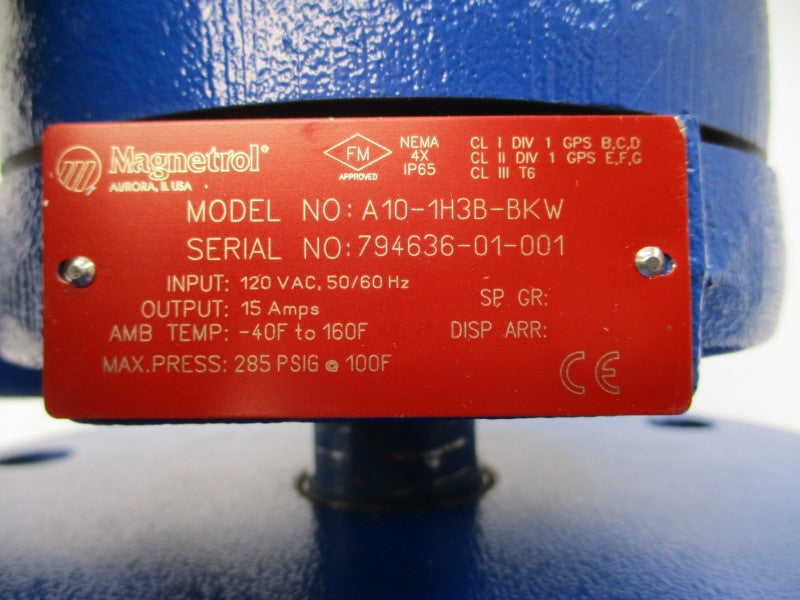 MAGNETROL A10-1H3B-BKW 120VAC 15A 285PSI NSNP