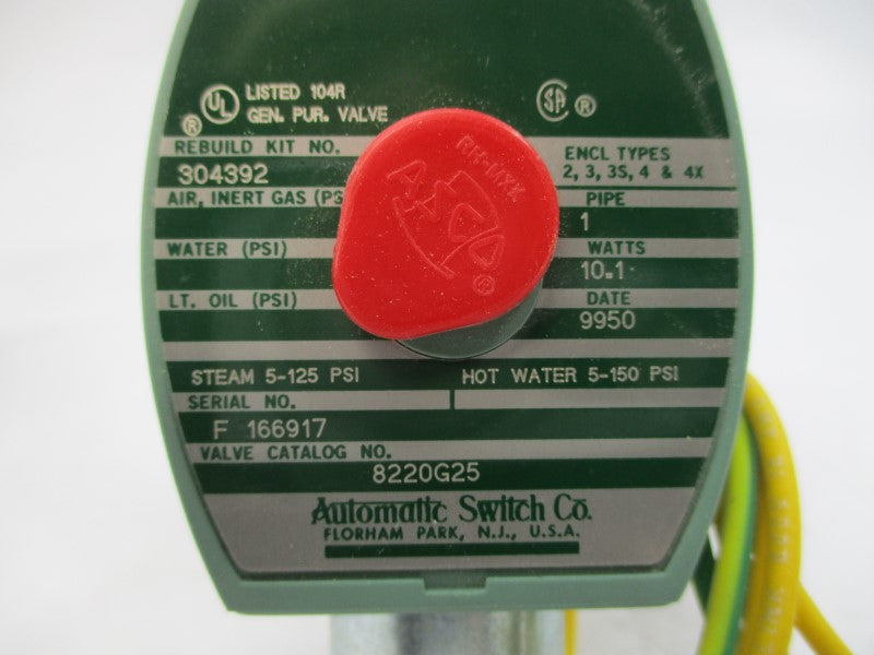 ASCO 8220G25 110/120V 5-150PSI 1" NSMP