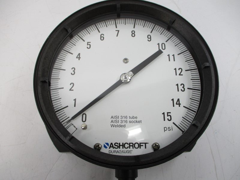 ASHCROFT 60-1379-SS-02L-15# 0-15PSI 6" NSMP