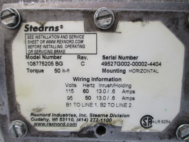 STEARNS 108775205 95/115V 13.0/.6A NSNP