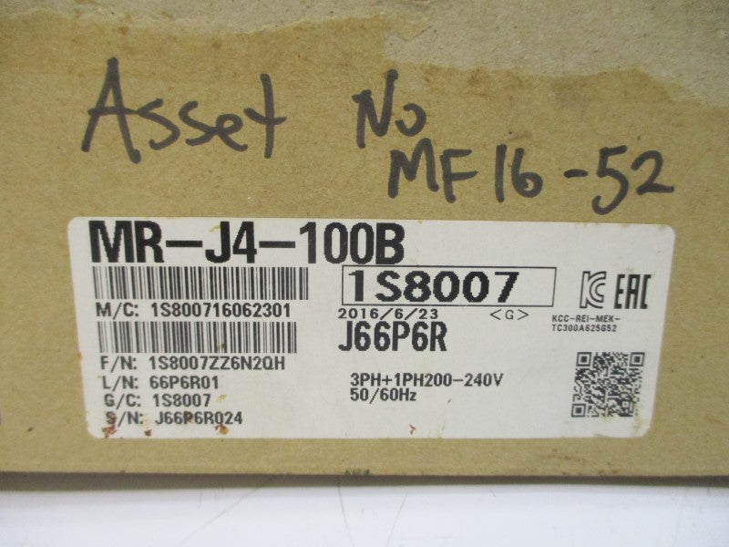 MITSUBISHI MR-J4-100B 200-240VAC 5.0/10.5A NSMP