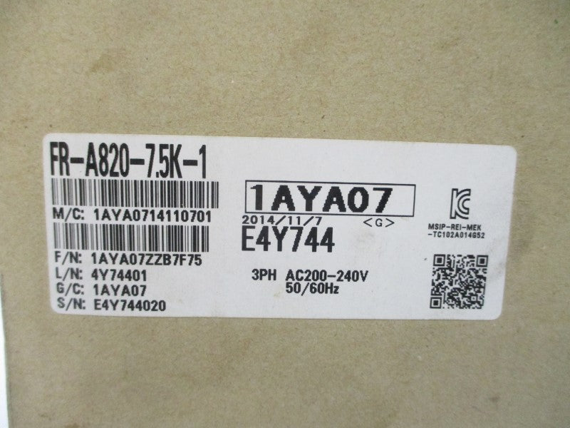 MITSUBISHI FR-A720-7.5K 200-240VAC 52A NSMP
