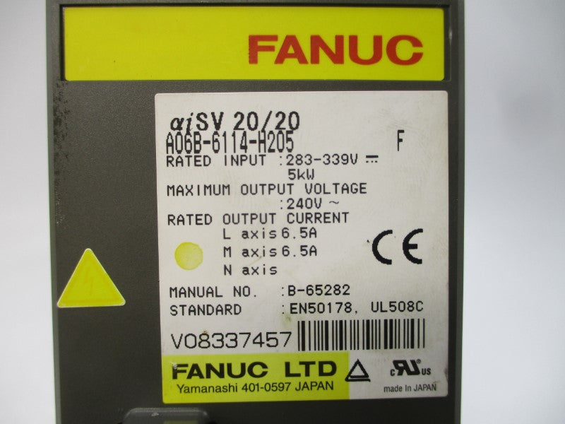 FANUC A06B-6114-H205 283-339V 6.5A UNMP