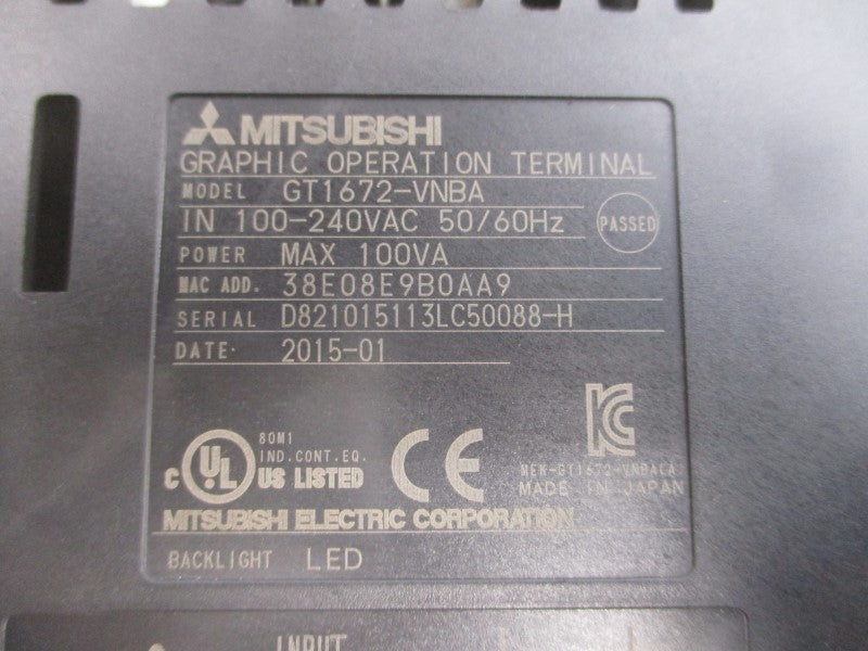 MITSUBISHI GT1672-VNBA 100-240VAC NSMP