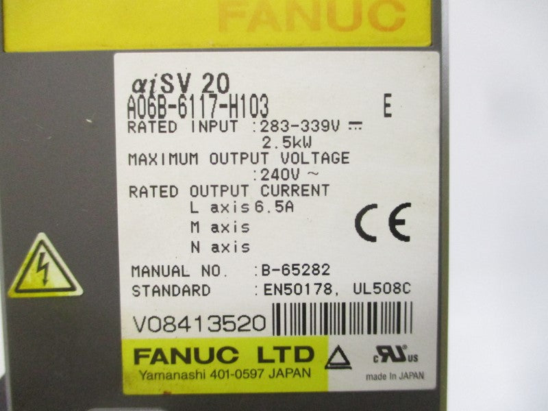 FANUC A06B-6117-H103 283-339V 6.5A UNMP