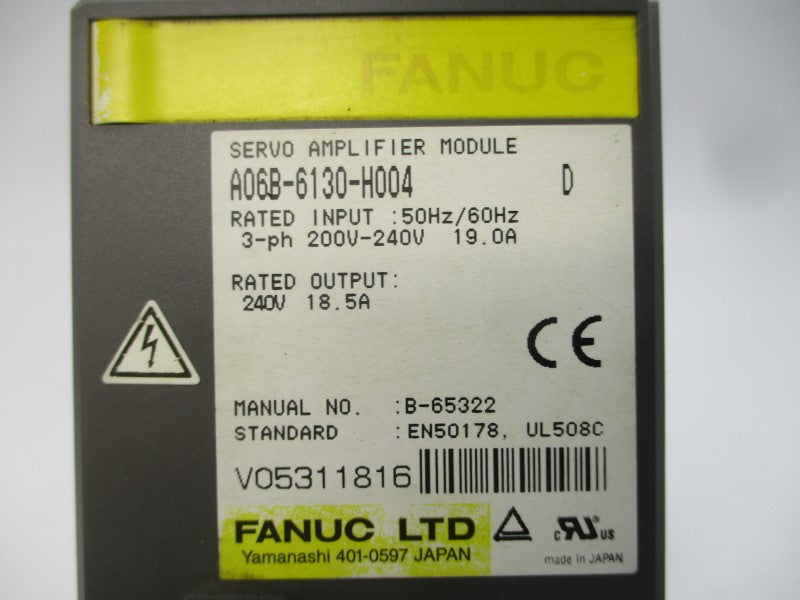 FANUC A06B-6130-H004 200-240V 18.5A UNMP