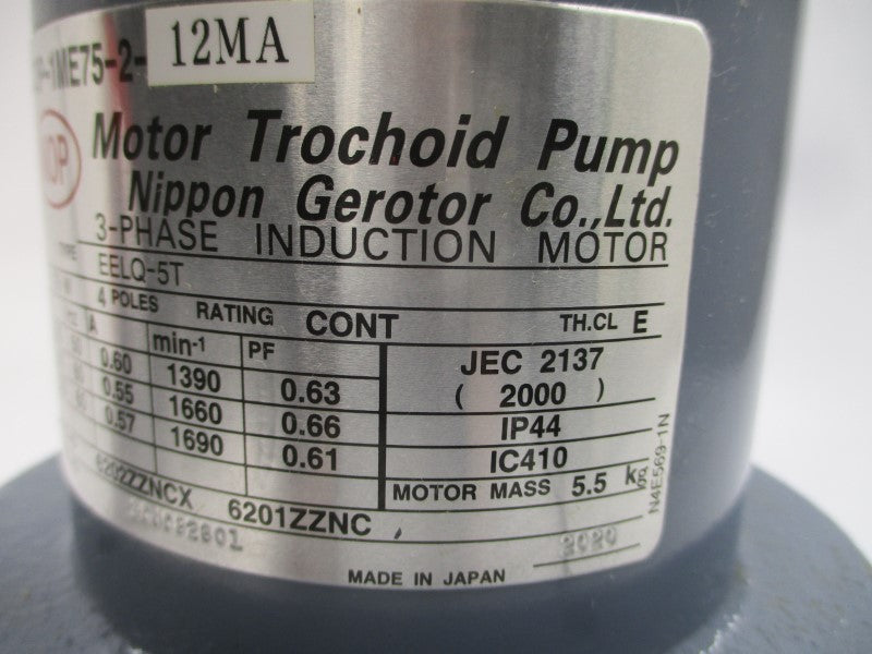 NIPPON TOP-1ME75-2-12MA EELQ-5T 200/220V 0.60/0.57A NSNP
