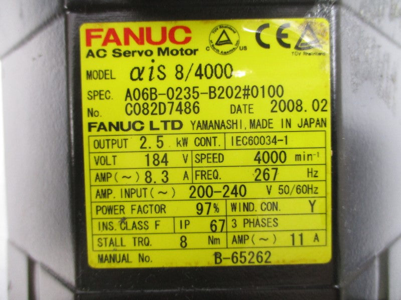 FANUC A06B-0235-B202#0100 184VAC 8.3A UNMP