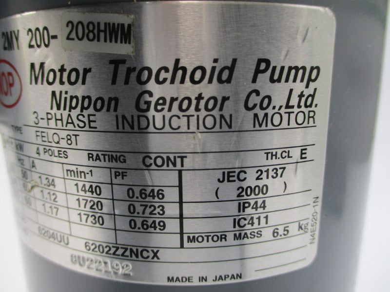 NIPPON TOP2MY200-208HWM FELQ-8T 200/220V 1.34/1.17A (AS PICTURED) NSNP