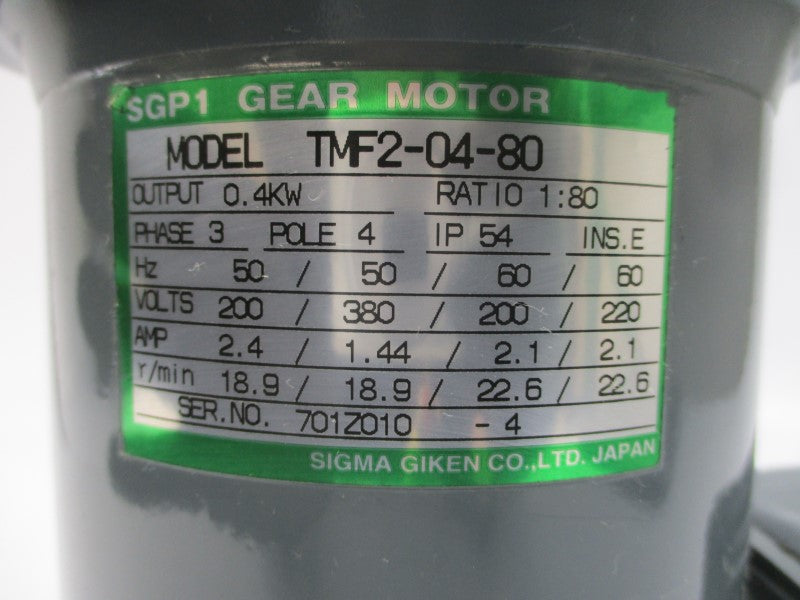 SIGMA GIKEN TMF2-04-80 200/380V 1.44/2.4A NSNP