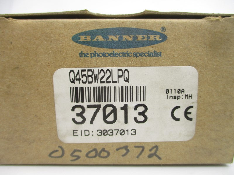 BANNER ENGINEERING 37013 Q45BW22LPQ 90-250VAC NSMP