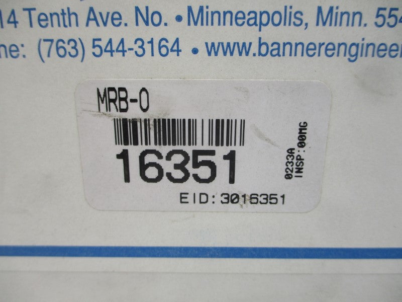 BANNER ENGINEERING 16351 MRB-0 115VAC NSMP