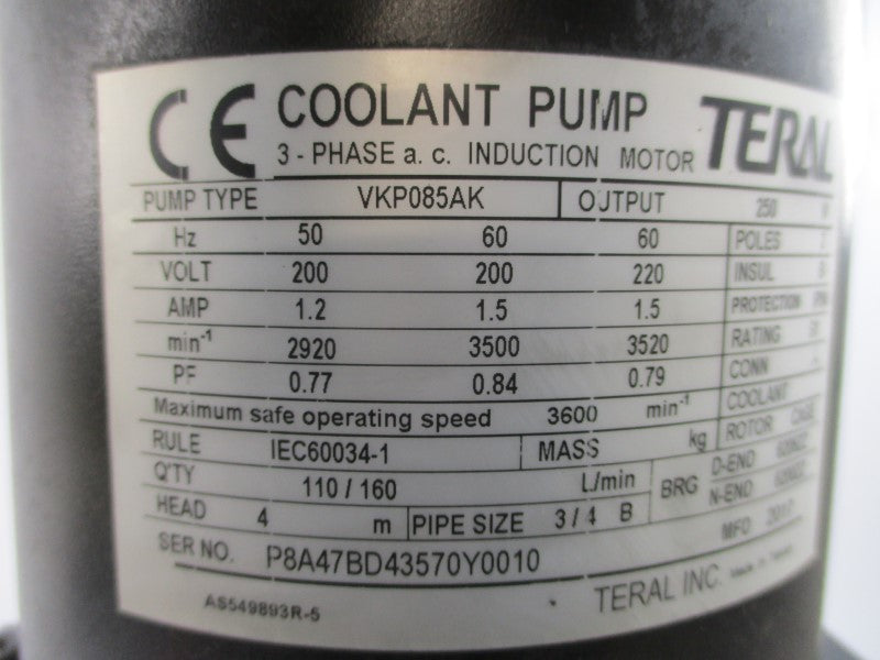 TERAL VKP085AK 200/220V 1.2/1.5A NSNP