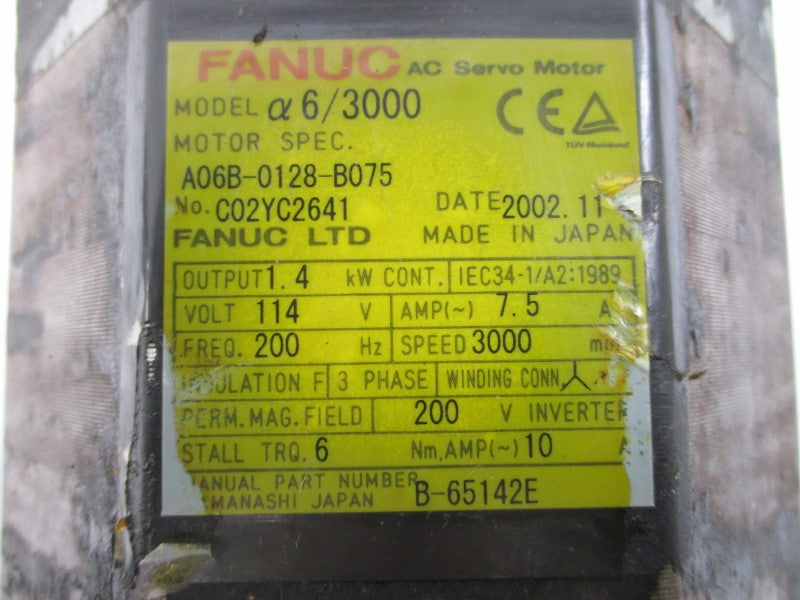 FANUC A06B-0128-B075 114VAC 7.5A (AS PICTURED) UNMP