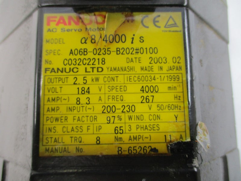 FANUC A06B-0235-B202#0100 184VAC 8.3A UNMP