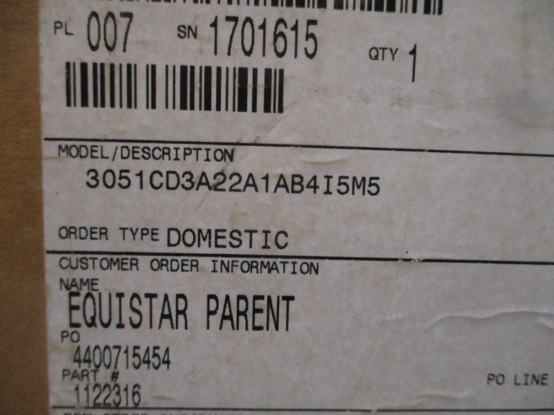ROSEMOUNT 3051CD3A22A1AB4I5M5 10.5-55VDC 3626PSI NSMP
