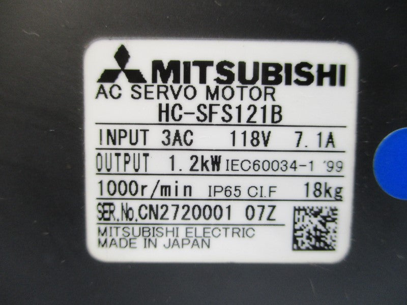MITSUBISHI HC-SFS121B 118VAC 7.1A NSNP