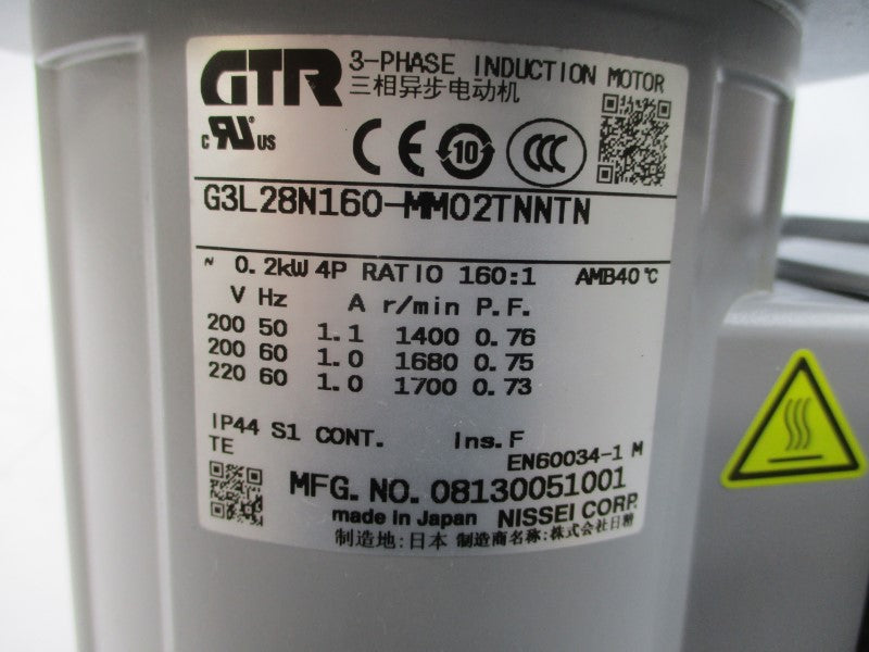 GTR G3L28N160-MM02TTNNTN 200/220V 1.0/1.1A NSNP