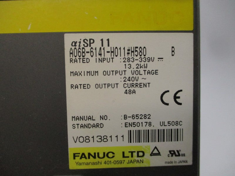 FANUC A06B-6141-H011#H580 283-339V 48A UNMP