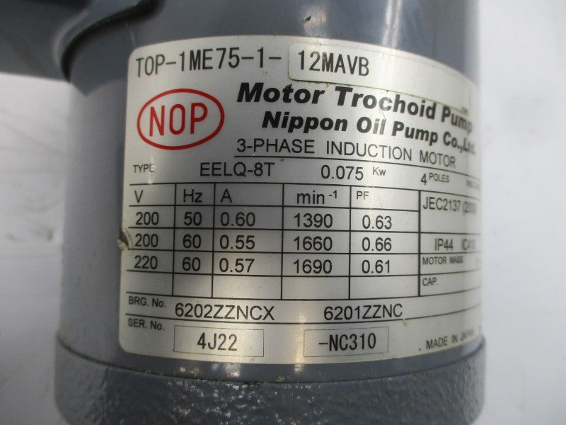 NOP TOP-1ME75-1-12MAVB EELQ-8T 200/220V 0.55/0.57/0.60A UNMP