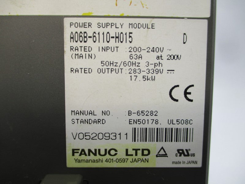 FANUC A06B-6110-H015 AIPS15 200-240V 63A UNMP