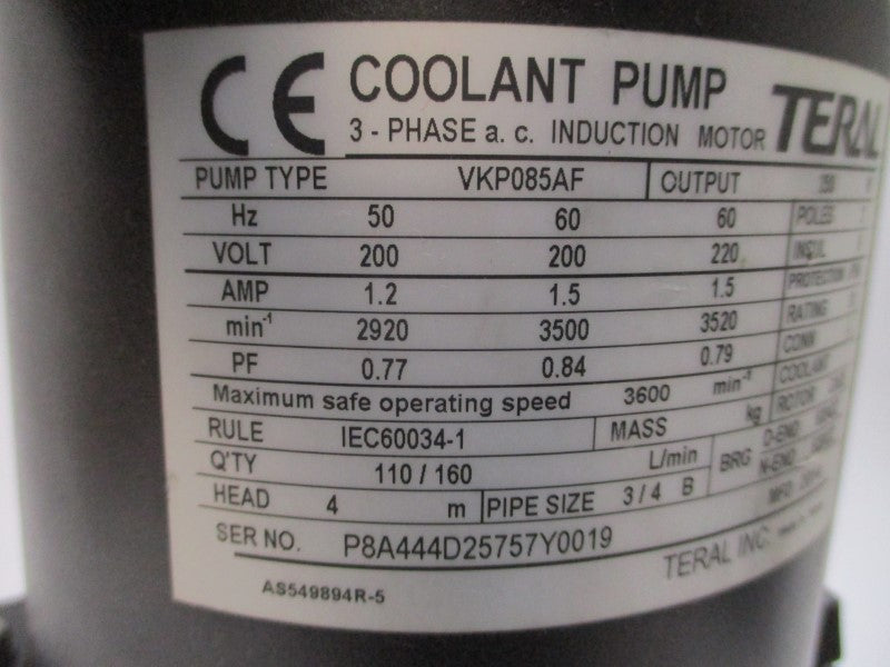 TERAL VKP085AF 200/220V 1.2/1.5A NSNP