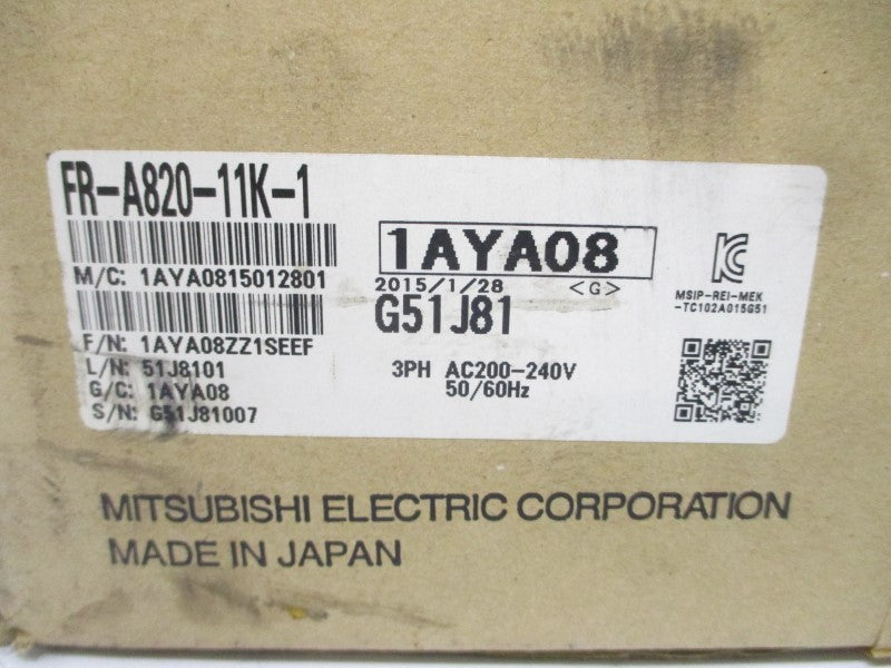 MITSUBISHI FR-A820-11K-1 200-240VAC 60.9A NSMP