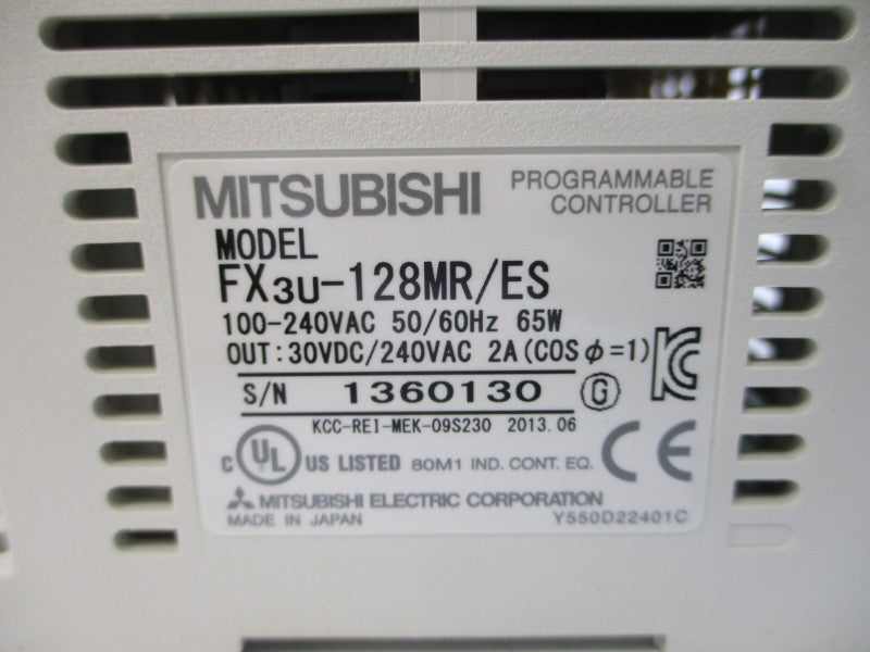 MITSUBISHI FX3U-128MR-ES 100-240VAC 2A NSMP