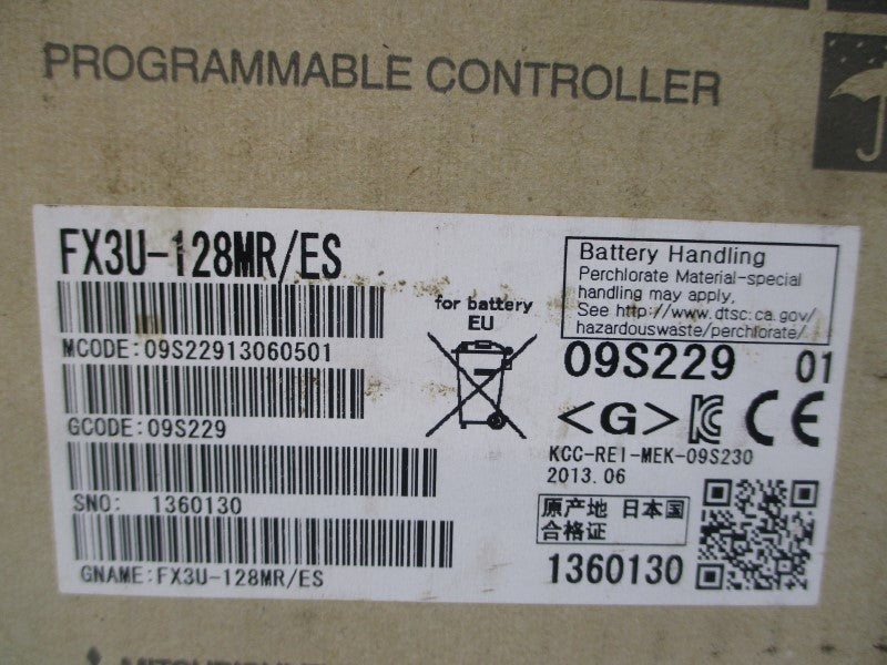 MITSUBISHI FX3U-128MR-ES 100-240VAC 2A NSMP