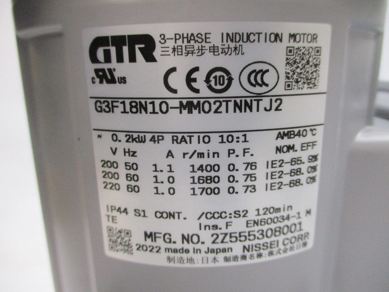 GTR G3F18N10-MM02TNNTJ2 200/220V 1.0/1.1A NSMP